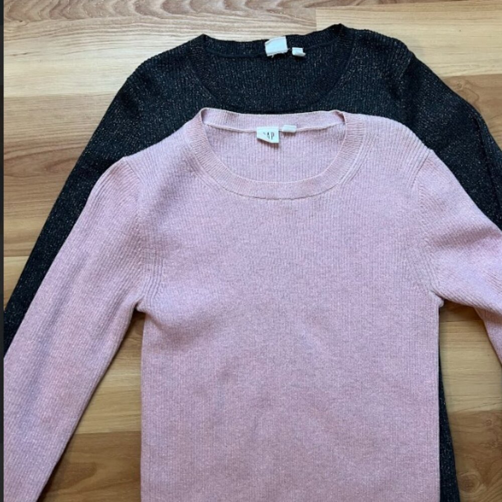 BUNDLE OF 2 Gap Shimmer crewneck sweaters